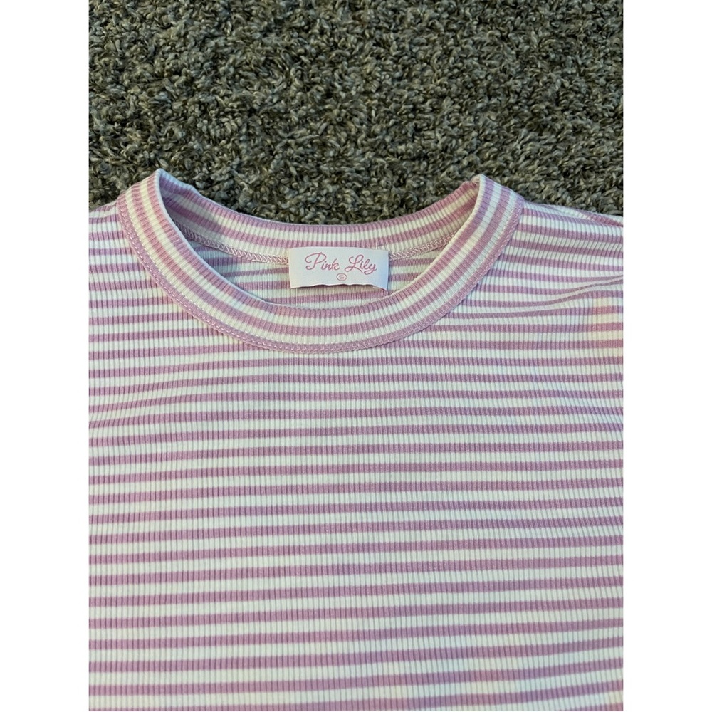 Pink Lily Stripe Tee - Picture 2 of 4